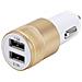 Caricabatterie Da Auto Csm9177 Per Accendisigari Usb Dual 3a 1a + 2.1a Gold Per Smartphone - Foto miniatura 1