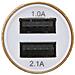 Caricabatterie Da Auto Csm9177 Per Accendisigari Usb Dual 3a 1a + 2.1a Gold Per Smartphone - Foto miniatura 3
