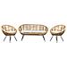 Set Divano E Poltrone 4 Posti Rattan Naturale Maratea - Foto miniatura 6