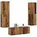 Mobili Tv A Parete 3 Pz Legno Antico In Legno Multistrato - Foto miniatura 1