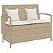 Panca Portaoggetti da Giardino con Cuscino Beige in Polyrattan - Foto miniatura 1