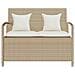 Panca Portaoggetti da Giardino con Cuscino Beige in Polyrattan - Foto miniatura 4