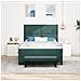 Letto Box Spring con Materasso & Panca Verde Scuro 140x190 cm Velluto - Foto miniatura 5