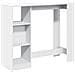Tavolo Bar con Ripiano Bianco 124x46x103,5 cm in Truciolato - Foto miniatura 1