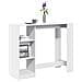 Tavolo Bar con Ripiano Bianco 124x46x103,5 cm in Truciolato - Foto miniatura 2