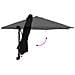 Ombrellone da giardino a parete con LED Nero 248 cm - Foto miniatura 8