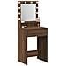Scrivania per Trucco con Luci LED - Rovere Marrone - 50x41x135 cm - Foto miniatura 3