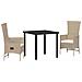 Set da Pranzo per Giardino con cuscino 3 pcs Beige polyrattan - Foto miniatura 1