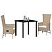 Set da Pranzo per Giardino con cuscino 3 pcs Beige polyrattan - Foto miniatura 3