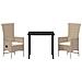 Set da Pranzo per Giardino con cuscino 3 pcs Beige polyrattan - Foto miniatura 7