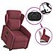 Poltrona Alzapersona Reclinabile Elettrica Rosso Vino Tessuto - Foto miniatura 8