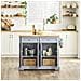 Carrello Cucina Con Ruote, Isola Estensibile, 2 Cassetti, Grigio - Foto miniatura 2