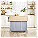 Carrello Cucina Con Ruote, Isola Estensibile, 2 Cassetti, Grigio - Foto miniatura 6
