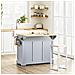 Carrello Cucina Con Ruote, Isola Estensibile, 2 Cassetti, Grigio - Foto miniatura 7