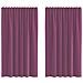 Tende in Voile con Tasche per Aste 2 pz Viola - Foto miniatura 1