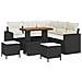 Set Divano da Giardino con cuscino 8 pcs Nero e crema - Foto miniatura 1