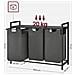Mobile portabiancheria Valora 3 x 38L grigio e nero | Tre scomparti - Foto miniatura 3