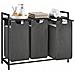 Mobile portabiancheria Valora 3 x 38L grigio e nero | Tre scomparti - Foto miniatura 1