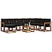 Set di divani da esterno con cuscino 9 pcs Naturale e Nero - Foto miniatura 3