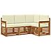 Set divani 4 pcs Naturale e Crema Legno di Acacia Massello - Foto miniatura 1