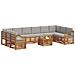 Set divani con cuscino 11 pcs Grigio Naturale e Chiaro - Foto miniatura 3