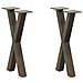 Gambe per Tavolino da Caffè a Forma di X 2 pz Acciaio Naturale 38x (42-43) cm Acciaio - Foto miniatura 1