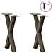 Gambe per Tavolino da Caffè a Forma di X 2 pz Acciaio Naturale 38x (42-43) cm Acciaio - Foto miniatura 3