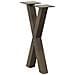 Gambe per Tavolino da Caffè a Forma di X 2 pz Acciaio Naturale 38x (42-43) cm Acciaio - Foto miniatura 4