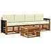 Set di divani da esterno con cuscino 5 pcs Naturale e Crema - Foto miniatura 1