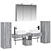Set di mobili per il bagno 6 pcs Sonoma grigio - Foto miniatura 1