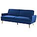 Divano Letto 3 Posti In Velluto Blu Navy Vettre - Foto miniatura 7