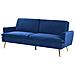 Divano Letto 3 Posti In Velluto Blu Navy Vettre - Foto miniatura 3