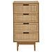 Chiffonnier 4 Tiroirs Avec Cannage Naturel - Dcor Imitation Bois - L 50 X P 39,5 X H 95cm - Amana - Foto miniatura 2