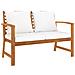Panca da Giardino 120 cm con Cuscino Crema in Legno di Acacia - Foto miniatura 1
