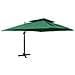 Ombrellone a Sbalzo con Doppia Copertura 400x300 cm Verde - Foto miniatura 1