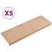 Tappetini per Scale 5 pz Marroni 65x21x4 cm Tessuto Agugliato - Foto miniatura 1