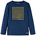 Maglietta Da Bambino A Maniche Lunghe Stampa Snowboard Blu Marino 140 - Foto miniatura 1