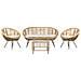 Set Divano E Poltrone 4 Posti Con Tavolino Rattan Naturale Maratea /cesenatico - Foto miniatura 7