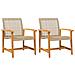 Sedie Da Giardino 2pz Beige In Polyrattan E Legno Di Acacia - Foto miniatura 2