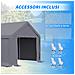 Tendone Da Giardino Per Feste Con Porte A Cerniera E Pannelli Removibili 8x4m, Grigio Scuro - Foto miniatura 5