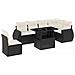 Set Divani Da Giardino Con Cuscini 7pz Nero Polyrattan - Foto miniatura 2