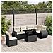 Set Divani Da Giardino Con Cuscini 7pz Nero Polyrattan - Foto miniatura 1