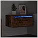 Comodino a Parete con Luci LED Legno Antico - Foto miniatura 9