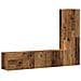 Mobili Tv A Parete 3 Pz Legno Antico In Legno Multistrato - Foto miniatura 2