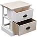 Comodini 2pz Bianco E Naturale 38x28x45cm In Legno Di Paulonia - Foto miniatura 3