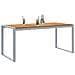 Tavolo da pranzo all'aperto  Grigio 180x90x75 cm Acciaio e Legno Massello di Acacia - Foto miniatura 3