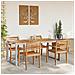 Tavolo da pranzo all'aperto  Grigio 180x90x75 cm Acciaio e Legno Massello di Acacia - Foto miniatura 4