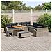 Set di Divano da Giardino in 13 Pezzi con Cuscini Grigi in Rattan Polipropilene Acacia,  Divano da Giardino per 2 Persone con Cuscini Grigi in Rattan Polipropilene,  Set da Pranzo da Giardino in 3 Pezzi con Cuscini Grigi in Rattan Polipropilene Acacia - Foto miniatura 3