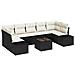 Set Divano da Giardino di 8 Pezzi con Cuscini Nero Polyrattan - Foto miniatura 1