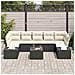 Set Divano da Giardino di 8 Pezzi con Cuscini Nero Polyrattan - Foto miniatura 3